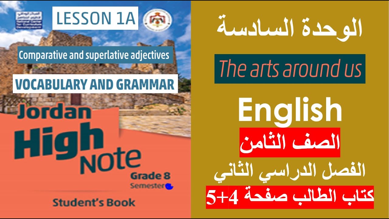 انجليزي الصف الثامن كتاب الطالب صفحة 4 و 5 شرح قاعدة المقارنة والتفضيل الفصل الثاني