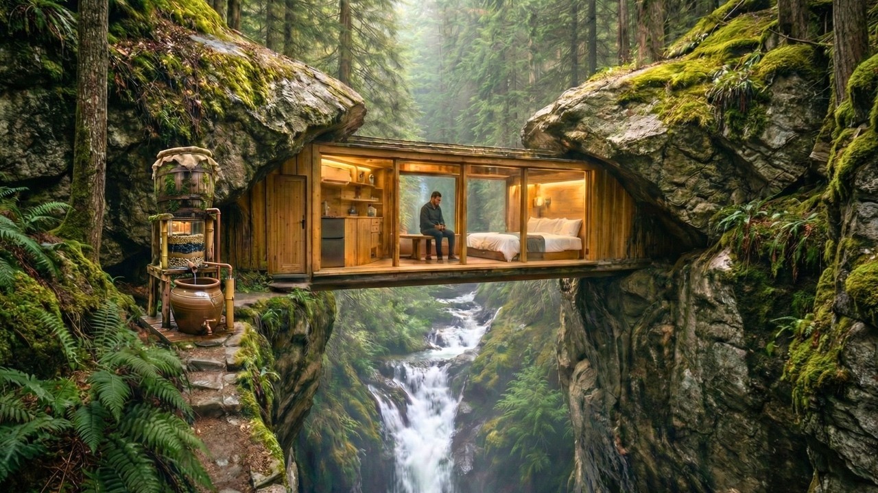 Hidden Mountain Shelter Built From Scratch Inside Solid Rock | ASMR Build