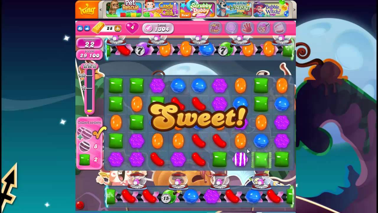 Candy Crush Saga Facebook Level 1304 HD !!! YouTube