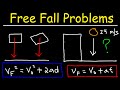 Free fall physics problems  acceleration due to gravity