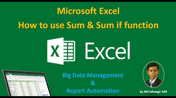 Microsoft Excel Sum Sumif Formula | Md Jahangir Adil (Bangla Tutorial) Part 2