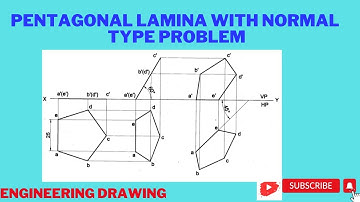 Pentagonal lamina problem in Normal type Engineering Graphics/ Engineering Visualization