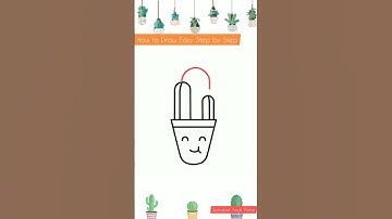 Art for kids: How to Draw a Cactus Easy Step by Step Drawing #shorts