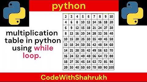 multiplication table in python using while loop. #python