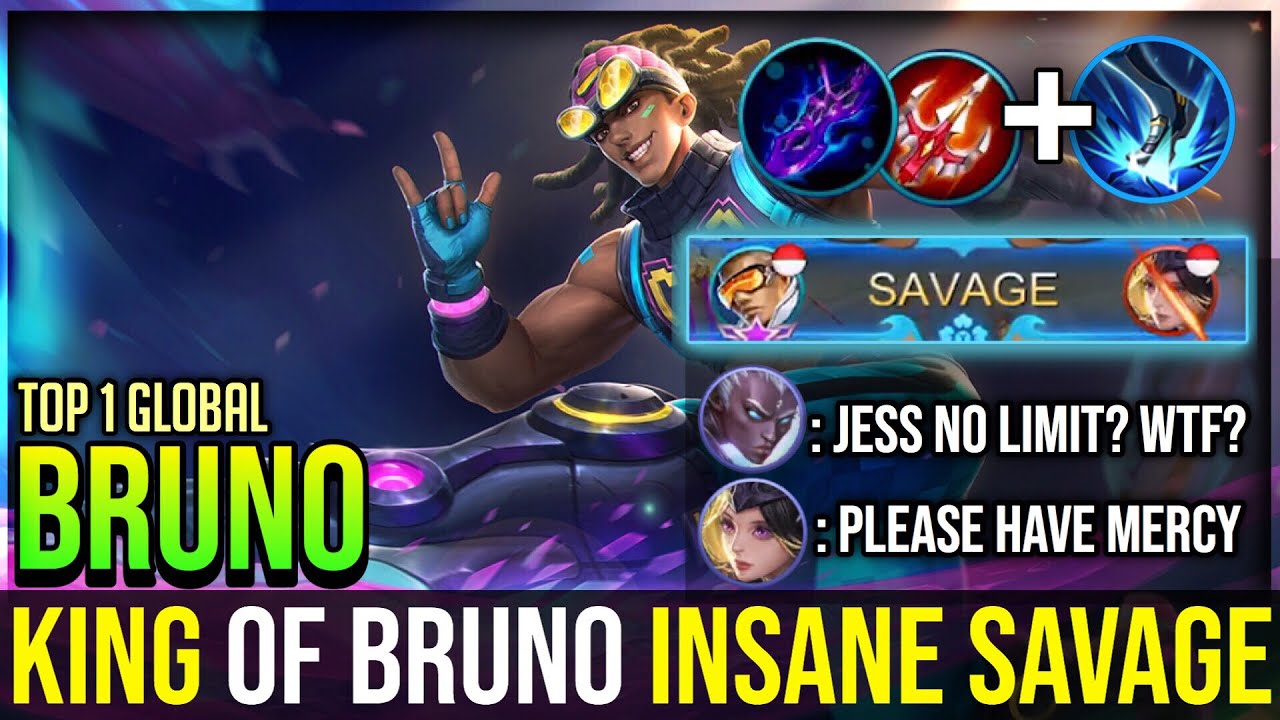 JESSNOLIMIT BRUNO SAVAGE | Bruno Best Build & Gameplay | Top 1 Global Bruno | Mobile Legends
