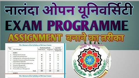 Nalanda open university Assignments 2020exam