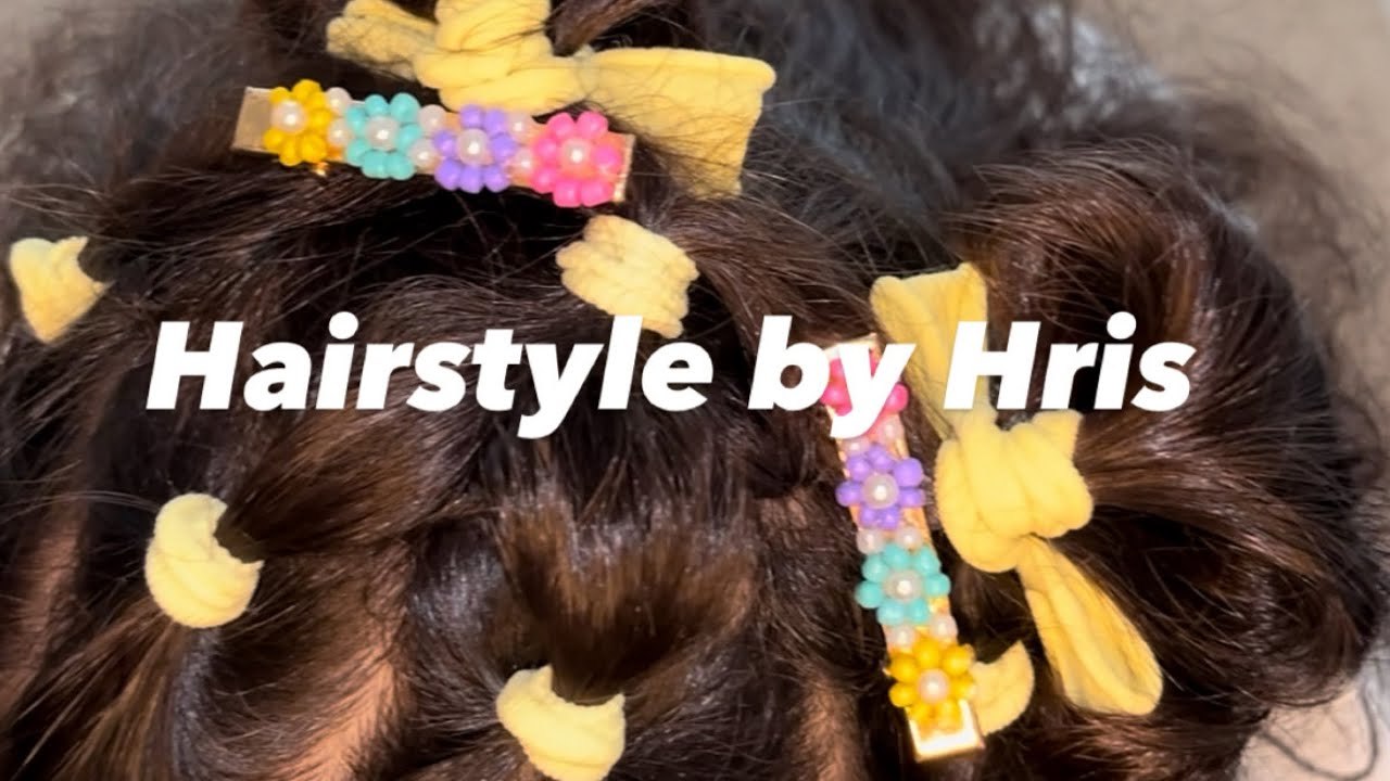 Cute & Simple Kids Hairstyle Using Yellow Hair Bands 🌼 | Summer Look Tutorial
