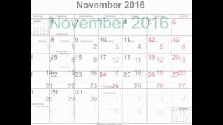 Free November 2016 Printable Calendar with Holidays screenshot 3