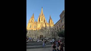 Sunset Melodies at Barcelona Cathedral! 🎸🏰 (Gothic Quarter Vibes) #shorts #asmr #travel