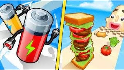 Sandwich Runner Vs Battery Run 3D Speedrun All Levels Gameplay 4K