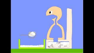 【Algodoo】Breakfast on the toilet – cereal with milk edition 🥣🚽 トイレで牛乳入りシリアルを食べる人