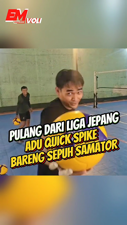 Pulang dari jepang adu quick spike bareng sepuh samator! #emvoli #rivannurmulki #voli #shorts