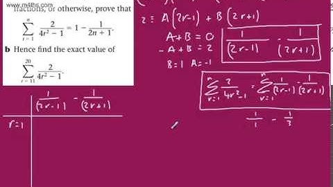 Further Pure 2 FP2 Method of Differences 5   Harder Example