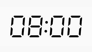 8 Minute Silent Timer - Loud Alarm at End! Workout, Homeschooling, Challenges, Studying, Cooking