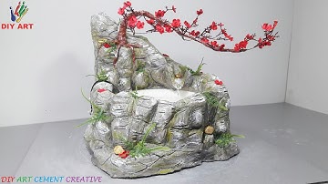 DIY ART ||| How to make a beautiful mini waterfall simple. ||| Cách làm thác nước mini đẹp đơn giản.