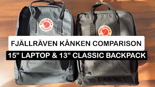 Fjällräven Kånken Comparison | 15” Laptop & 13” Classic Backpack | Travel Favorite | My First Video!