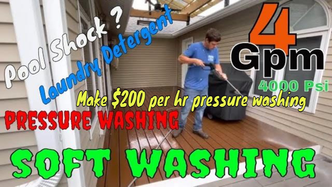 Cleaning a deck with a pressure washer that is 4 gallons per minute