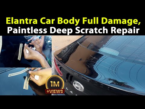 Hyundai Elantra 2024 Car Body Full Damage, Paintless Deep Scratch Repair