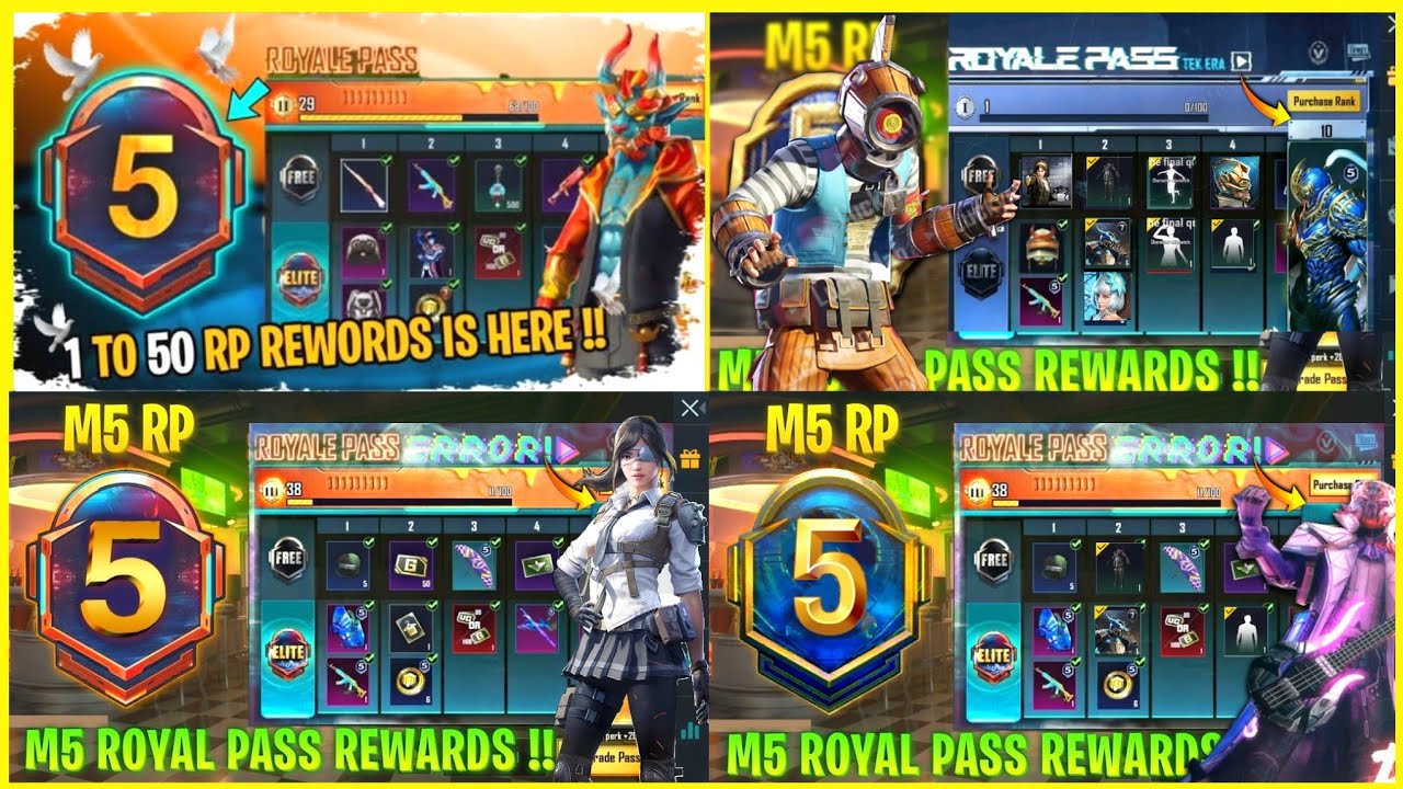 M5 ROYAL PASS BGMI // 1 TO 50 RP REWARDS EMOTES//M5 ROYAL PASS REWARDS // M5 RP UPDATES/ PUBG MOBILE