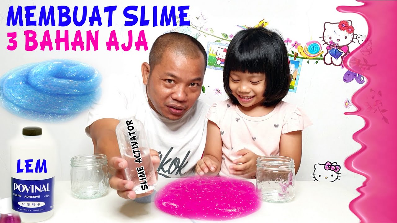 Cara Buat Slime Dengan Lem Povinal Dan Activator Dari Gom Bukan Menggunakan Lem Fox Youtube