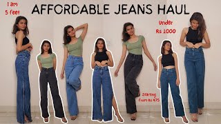 *AFFORDABLE* High Waist Jean Haul | Everything under Rs.1000 | Try-on Haul #jeans #haul #myntra