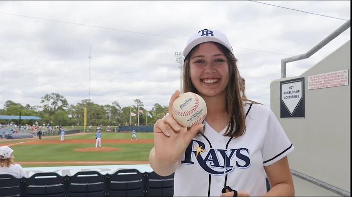Laurie singing the Anthem at Rays Spring Training