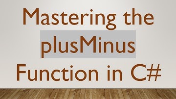 Mastering the plusMinus Function in C#