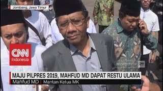 Maju Pilpres 2019, Mahfud MD Dapat Restu Ulama