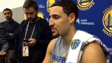 Klay Thompson interview after Warriors practice, day after season opener, 2 days before Pelicans
