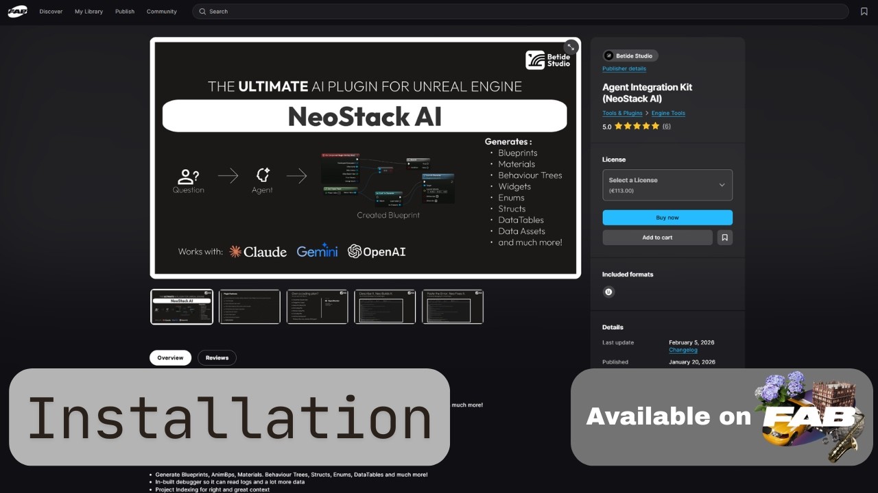 Agent Integration Kit (NeoStack AI) FAB Installation Guide for Unreal ...