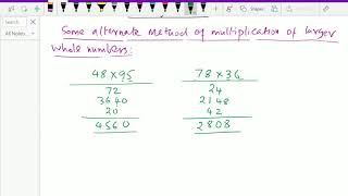 Pre algebra : - ( Alternate method of multiplication of larger whole numbers ) - 16.