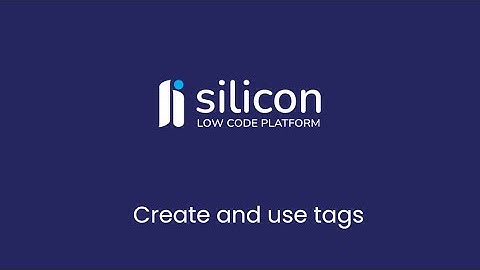 Fenêtre Online Solutions | Silicon Low Code platform | Create and use Tags