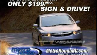 Metro Honda - TV Commercial - Zero Down Sign and Drive Civic LX