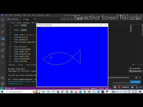 fish drawing in python || python turtle Programming || Python for beginners #poojapatel #chiki1601