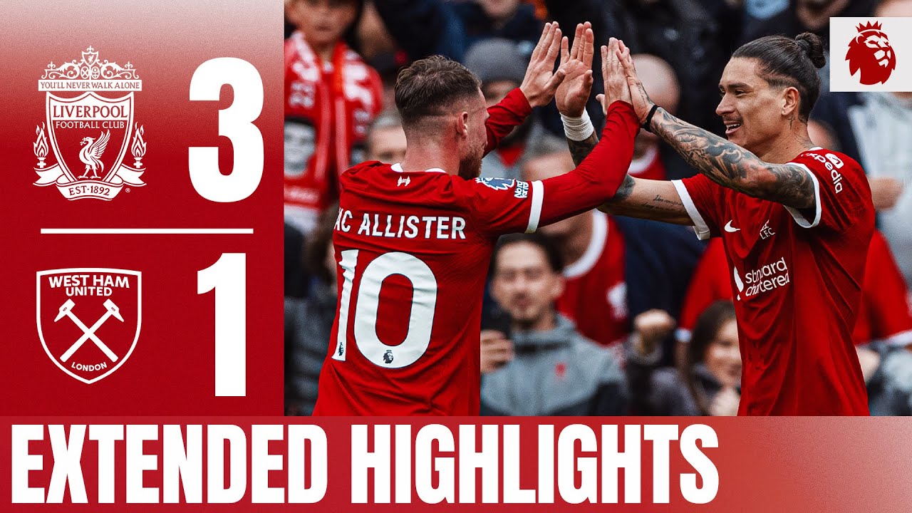 EXTENDED HIGHLIGHTS: Salah, Núñez VOLLEY & Jota secure the win at Anfield! | Liverpool 3-1 West Ham