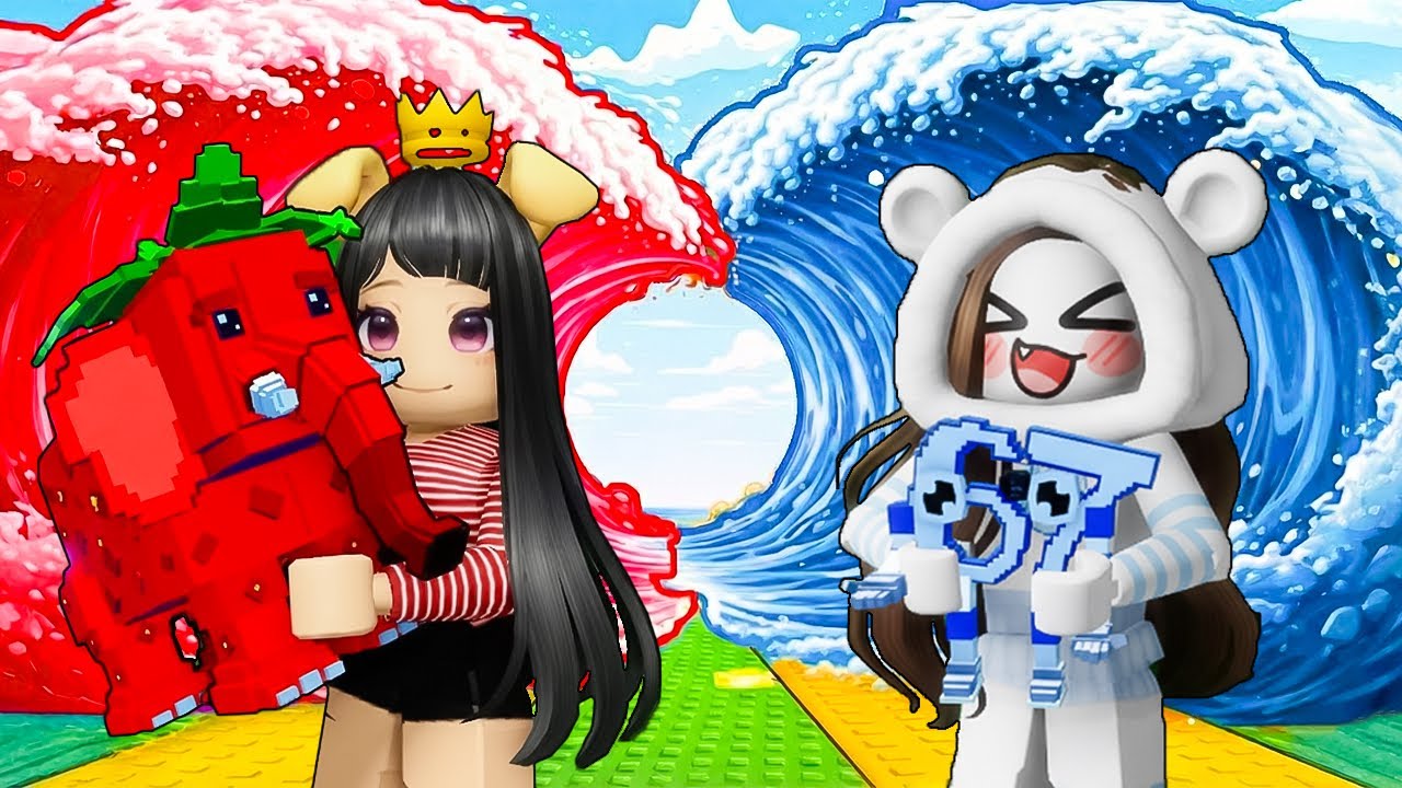 Brainrot Rossi vs Brainrot Blu su Tsunami Brainrot!