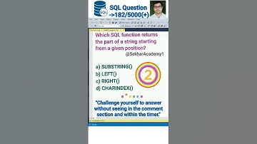 SQL Question 182 || #shorts #ytshorts #youtubeshorts #sql #interview #reels #mysql @SekharAcademy1