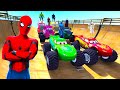 Monster McQueen Truck Hot Wheels Cars3 Mack &amp; Friends All Cars Disneyland CHALLENGE | GTA 5 MODS