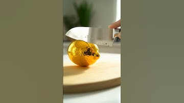 Slicing Surreal Chrome Fruits ASMR | Metallic Apple & Lemon Macro Satisfying #chrome #ASMR #fruit #h