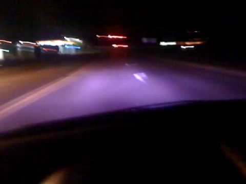 purple hid lights driving