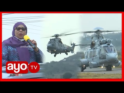 RAIS SAMIA ALIVYOTUA NA HELIKOPTA MWANZA