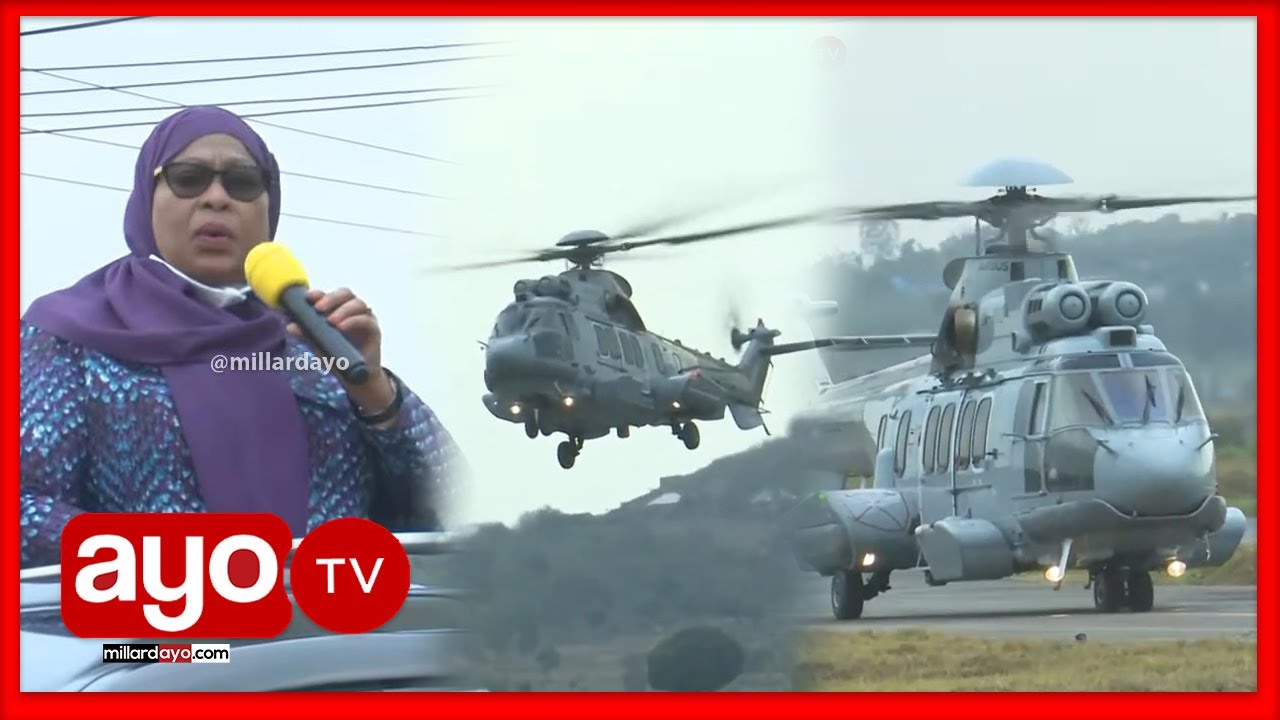 RAIS SAMIA ALIVYOTUA NA HELIKOPTA MWANZA