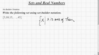 Elementary Algebra - Set Builder Notation