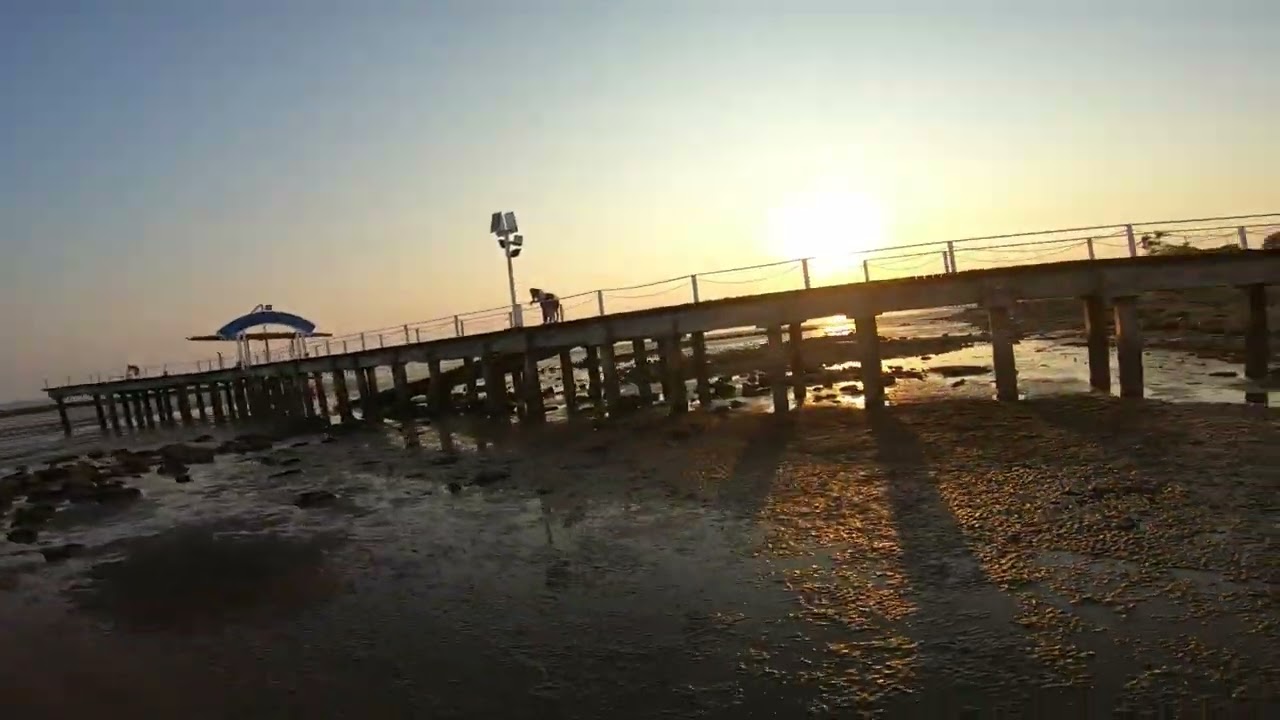 Flying FPV drone under the pier at 180 Bangpu Beach House, Samutprakarn, Thailand.