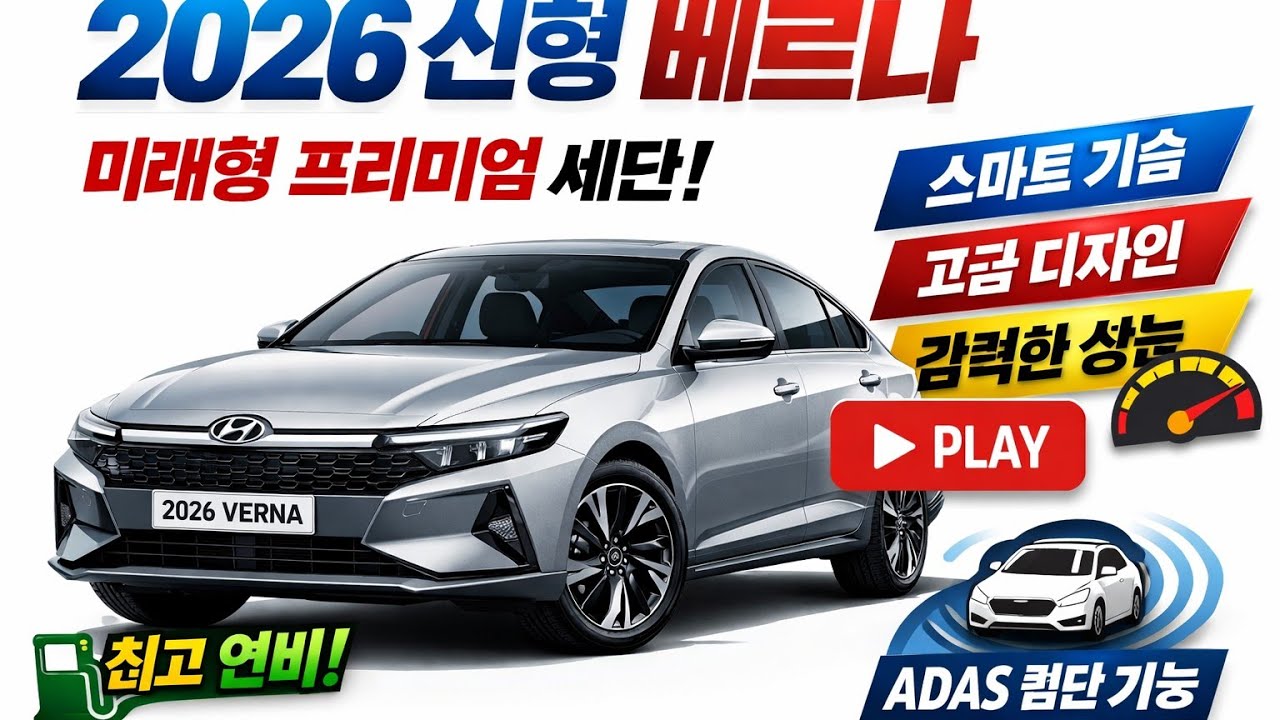 2026 현대 베르나 – 미래형 디자인과 스마트 기술을 갖춘 차세대 프리미엄 세단!