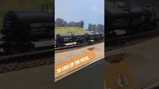 Pulling 25 Cars 11 Feet of Train Up the Helix.