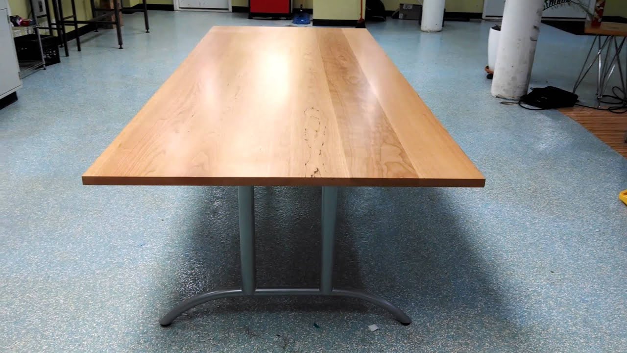 Custom Cherry Conference Table with Metal Legs YouTube