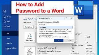 How to Add a Password to a Word File in MS Word