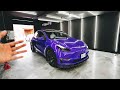 I Wrapped My Tesla Model Y Performance Purple! + Mods ☔