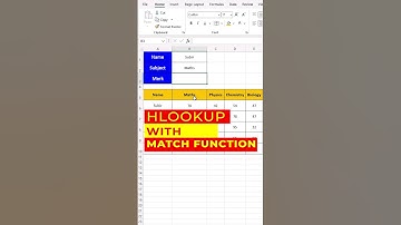 Hlookup with Match function in Excel 🔥 Hlookup + Match #excelshorts #excel #exceltricks #exceltips